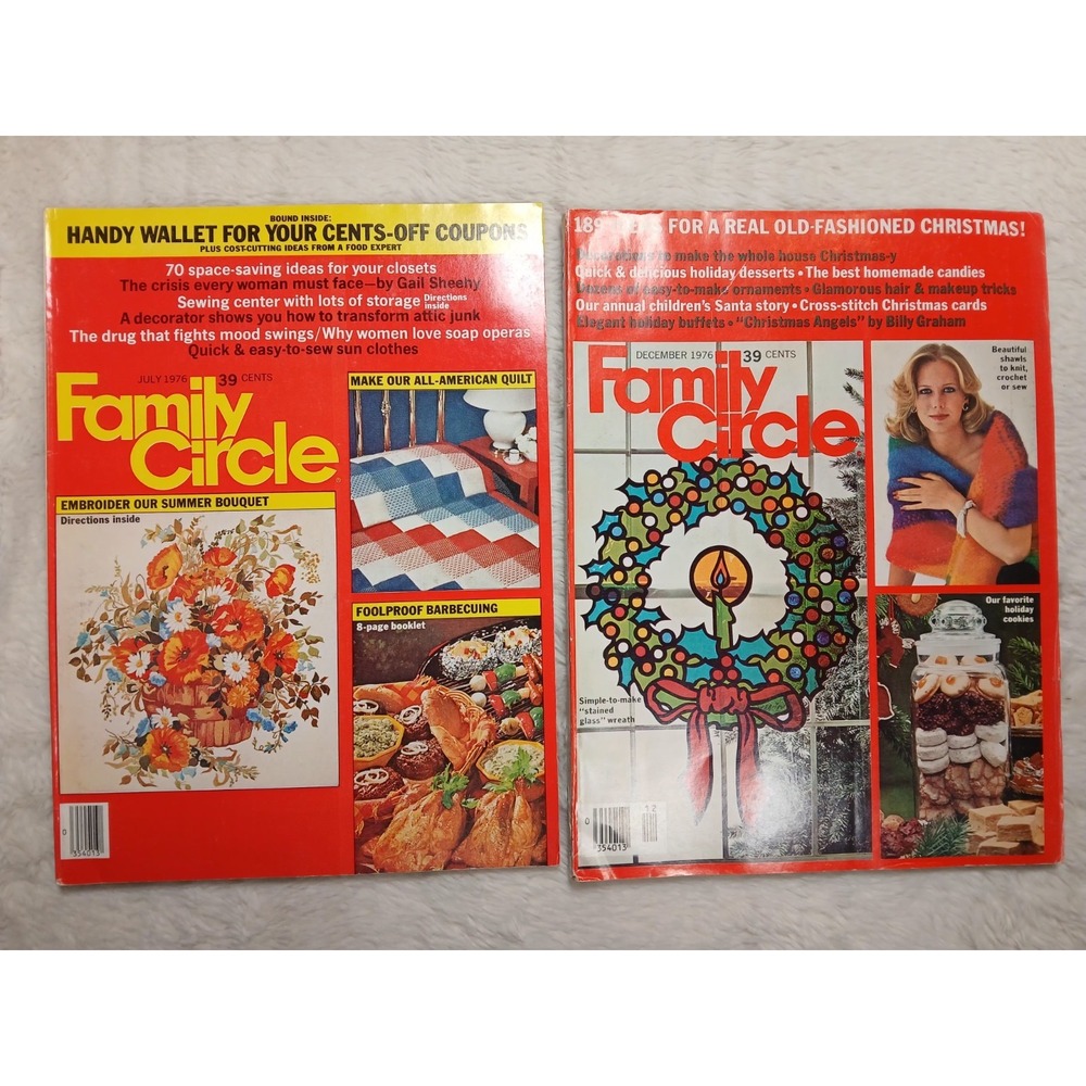 Vintage‎ Family Circle Magazine Lot of 2  July / August  1976
